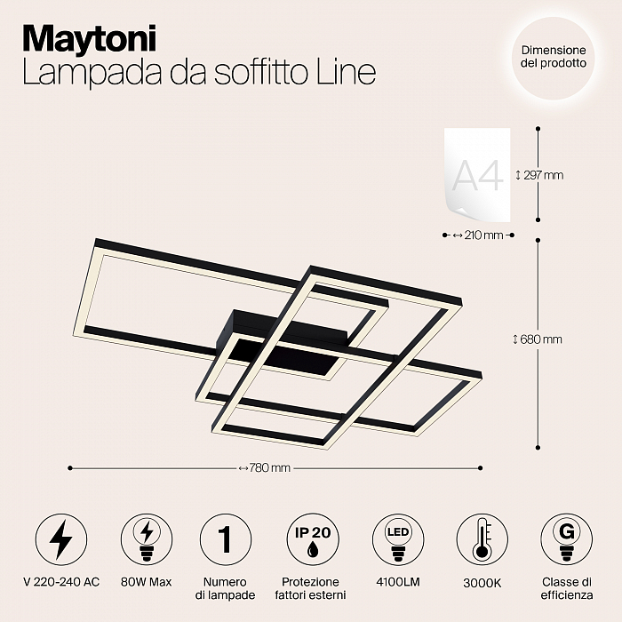 Светильник потолочная Maytoni MOD015CL-L80B