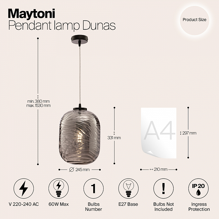 Светильник одинарный Maytoni P058PL-01B