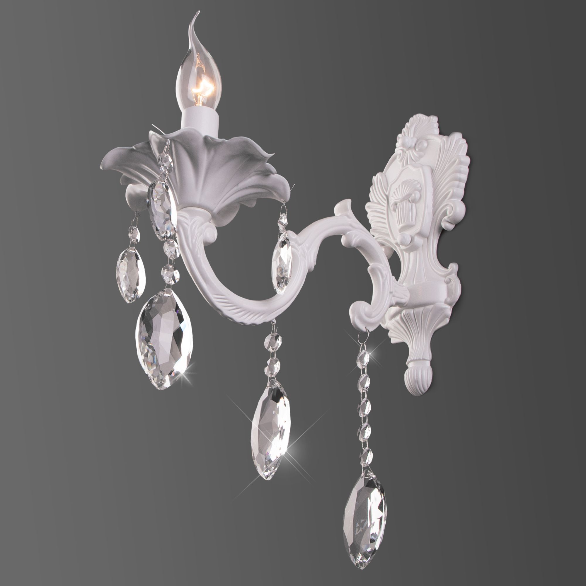 Светильник на 1 лампу Eurosvet 10108/1 белый/прозрачный хрусталь Strotskis