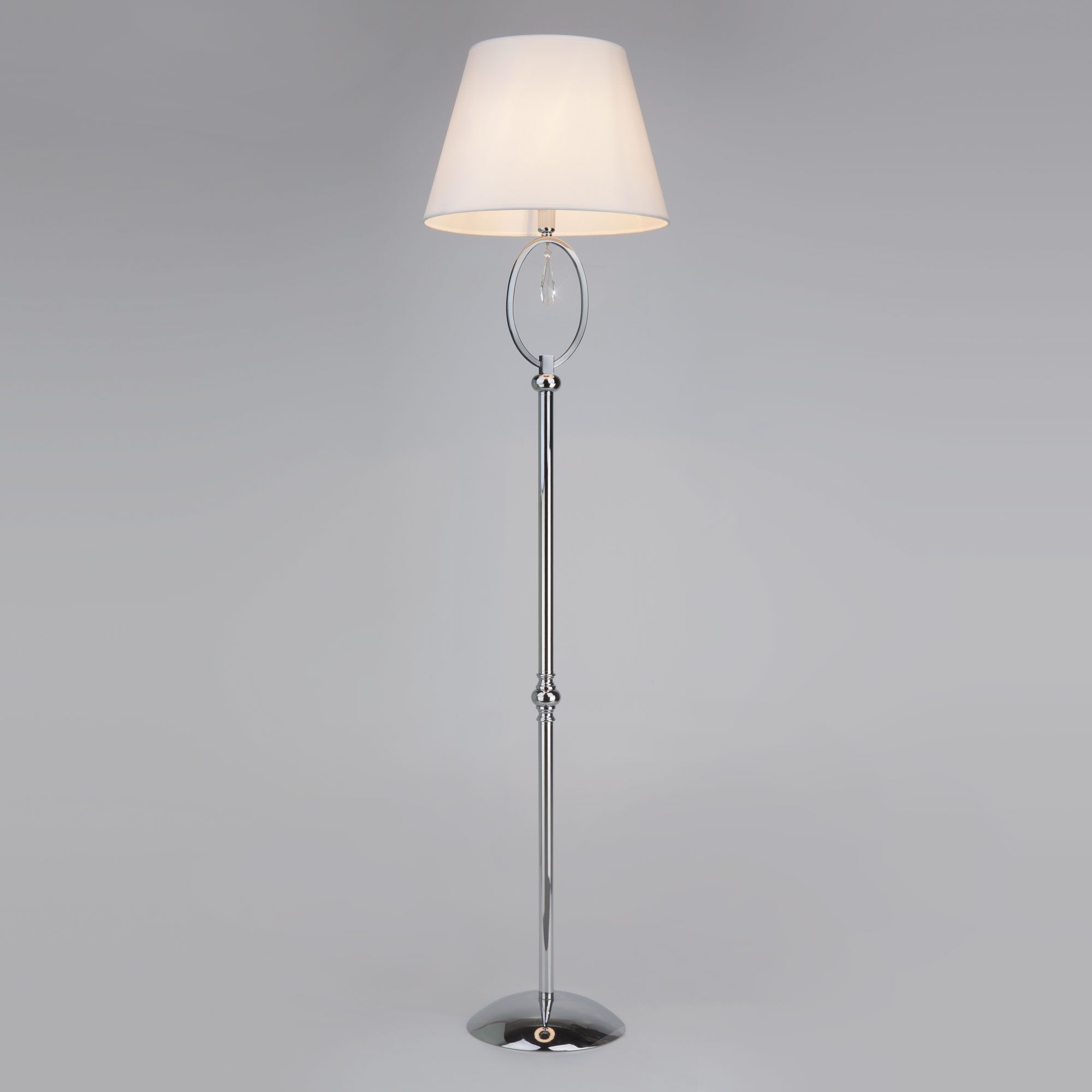 Торшер на 1 лампу Eurosvet 01056/1 хром/прозрачный хрусталь Strotskis