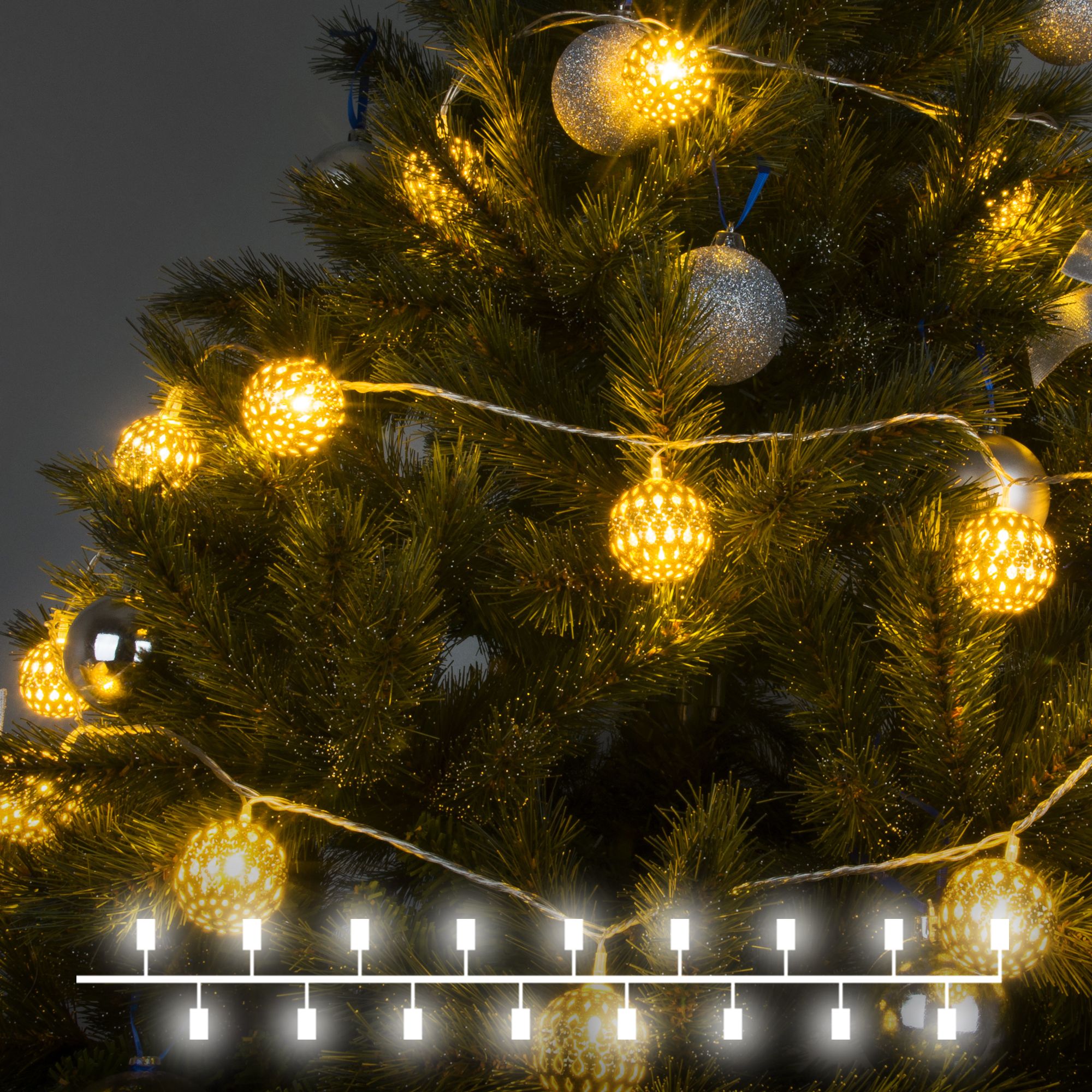 Гирлянда Eurosvet 400-003 золото/теплый белый с эффектом мерцания