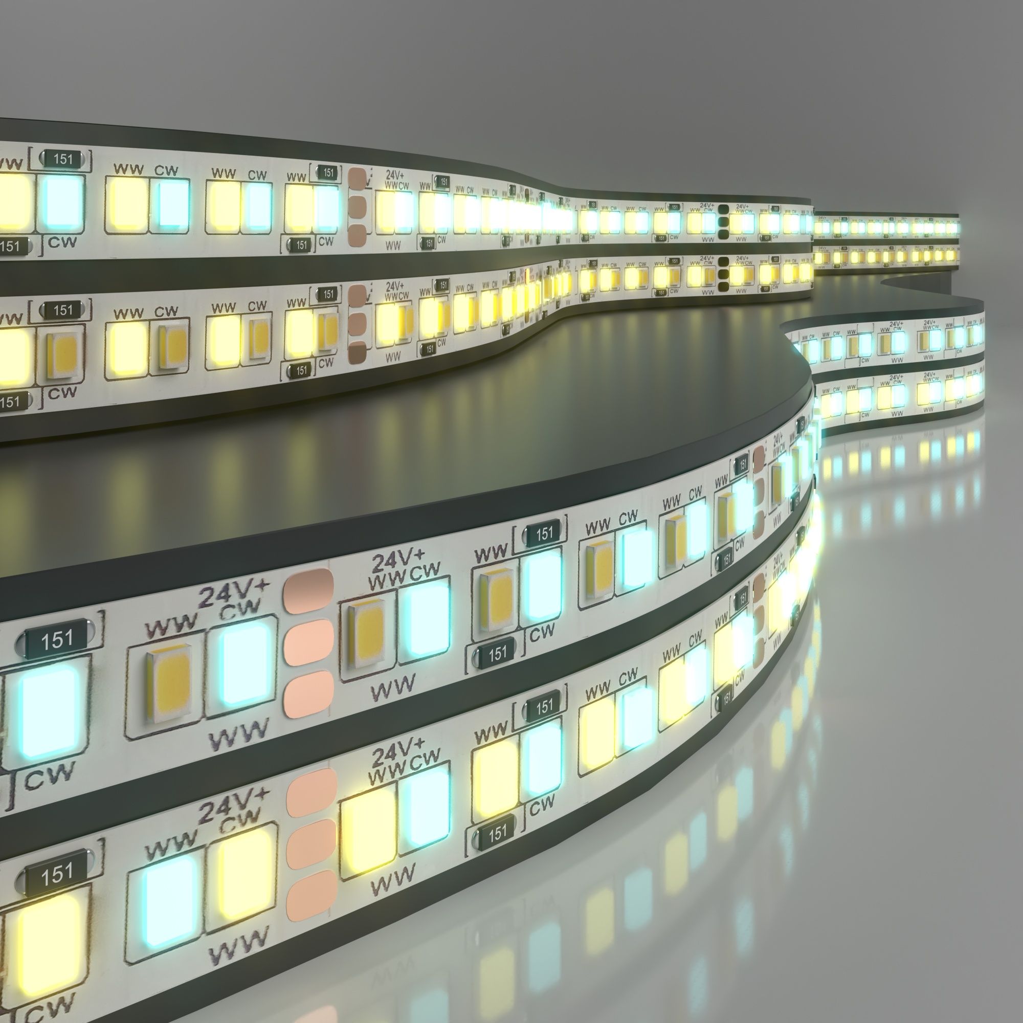 Светодиодная лента Elektrostandard Лента светодиодная 24V 16W 240Led 2835+2835 IP20 MIX теплый белый/холодный белый, 5м