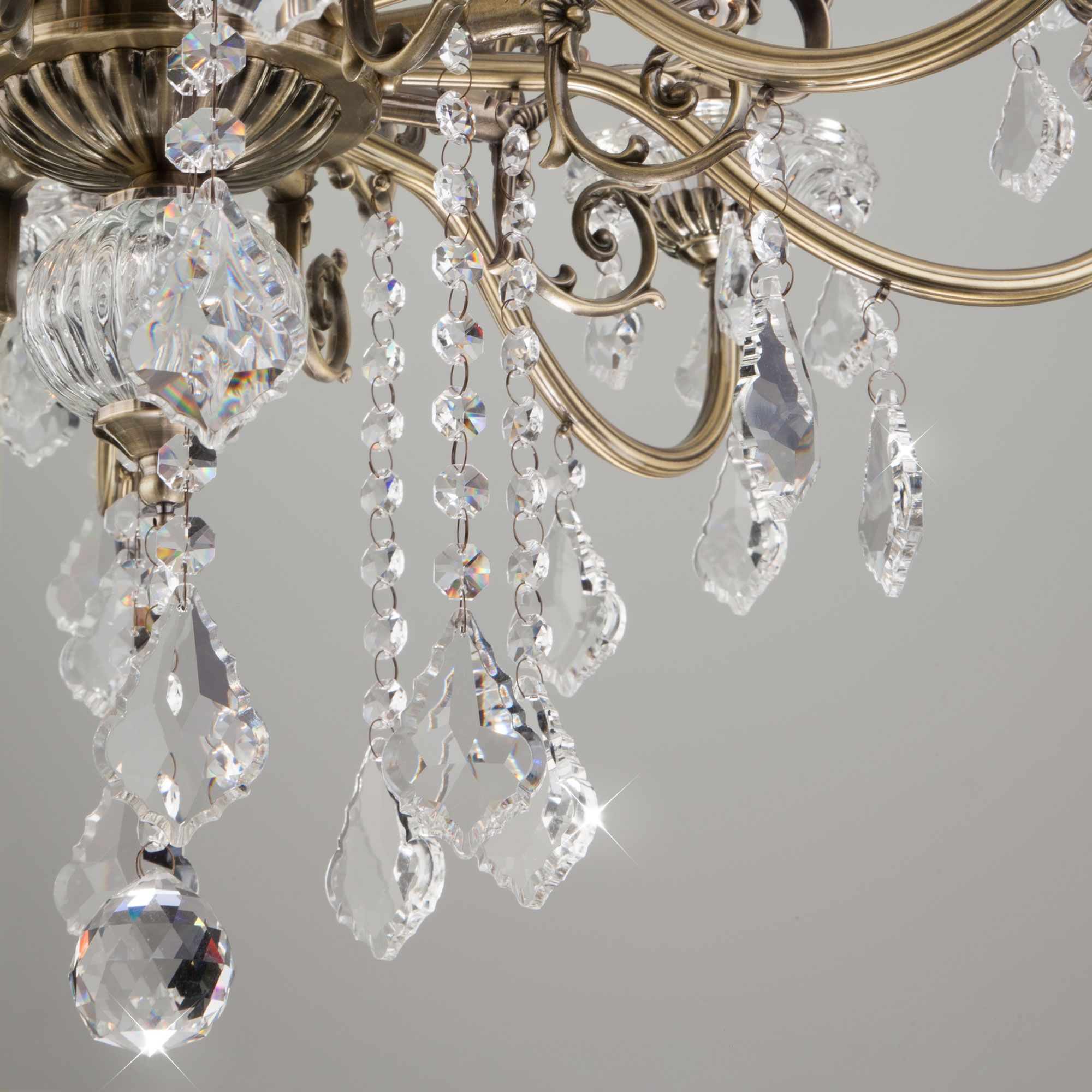 Люстра подвесная Eurosvet 3281/8 античная бронза / прозрачный хрусталь