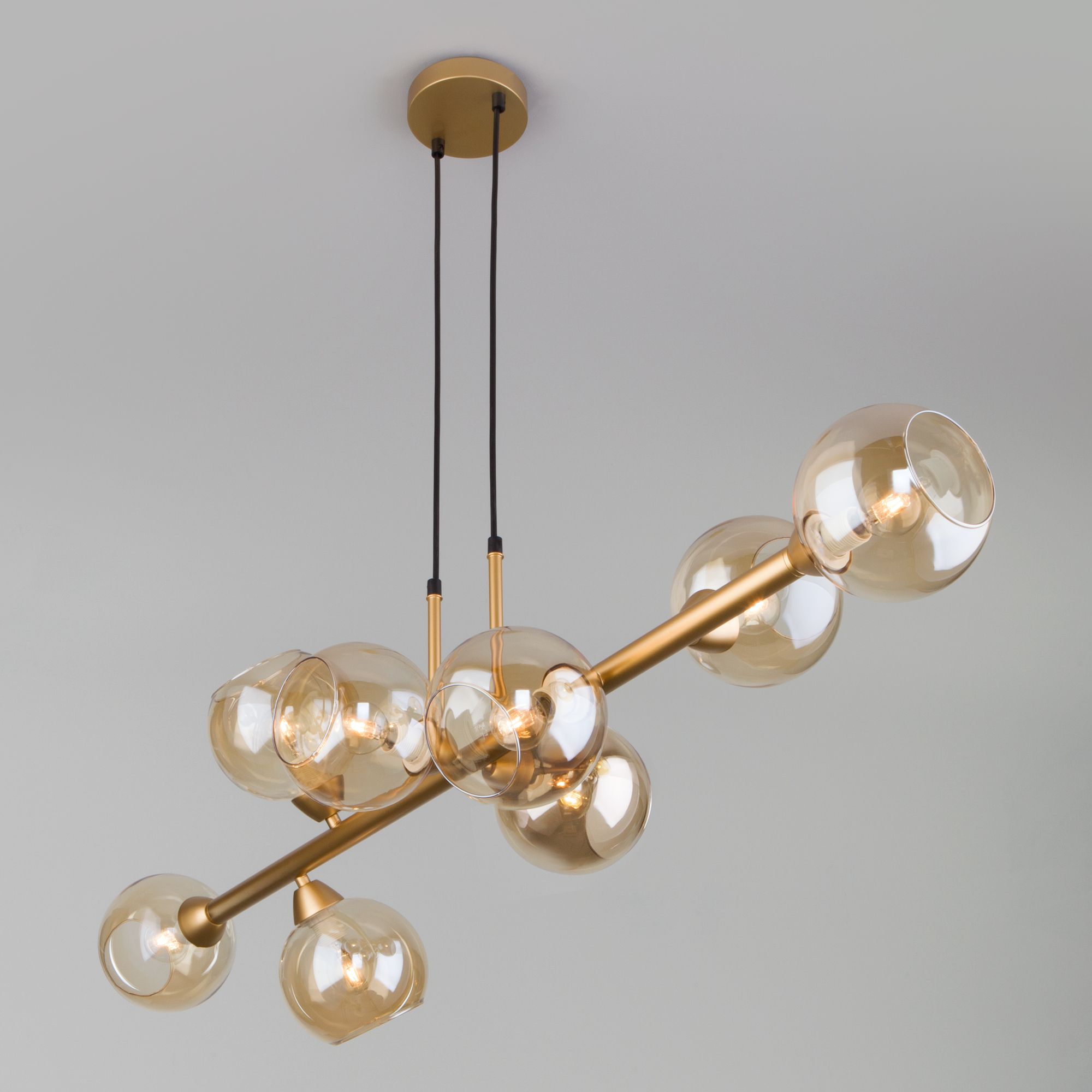 Люстра большой Eurosvet 70113/8 янтарный Smart