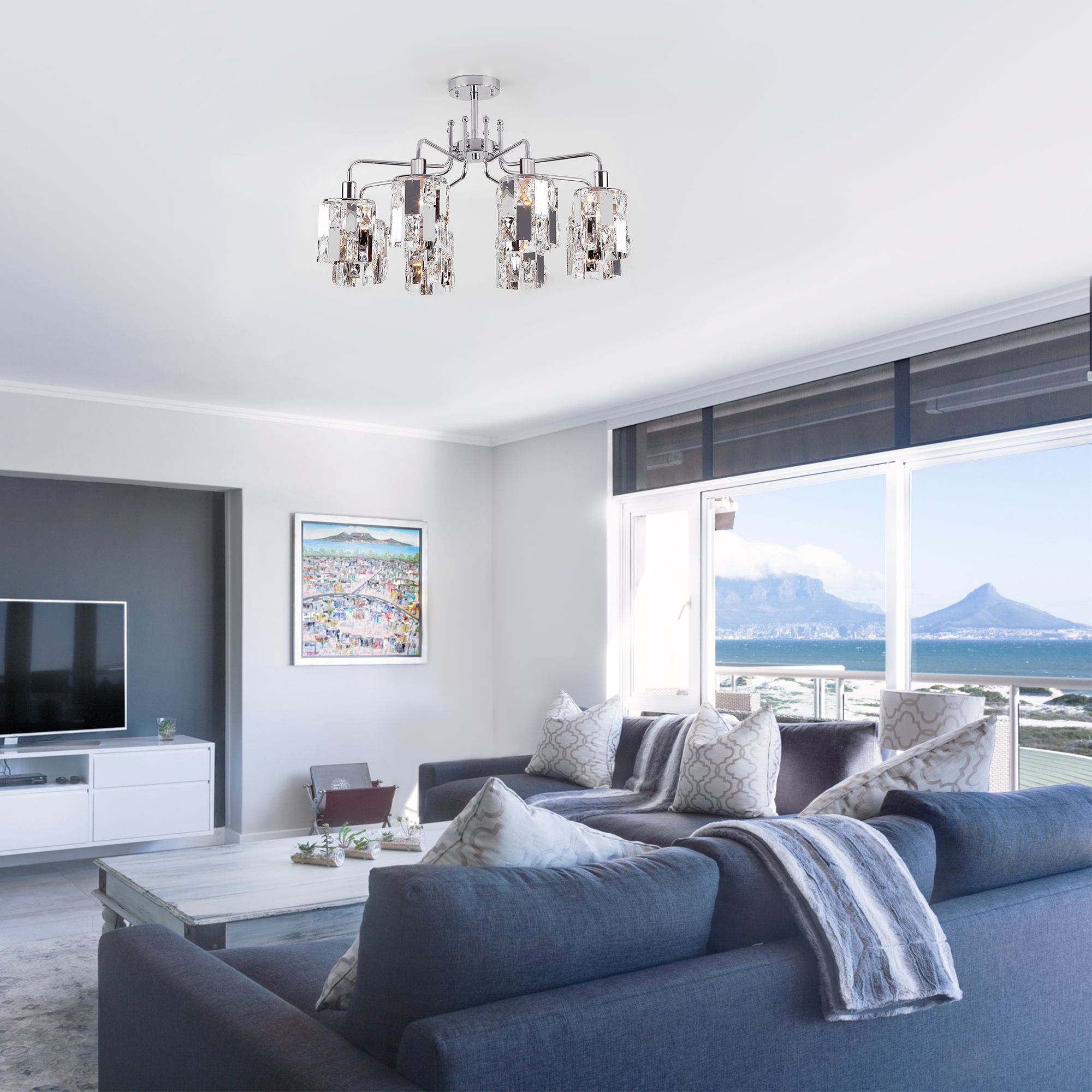 Люстра Eurosvet 10101/8 хром/прозрачный хрусталь Strotskis