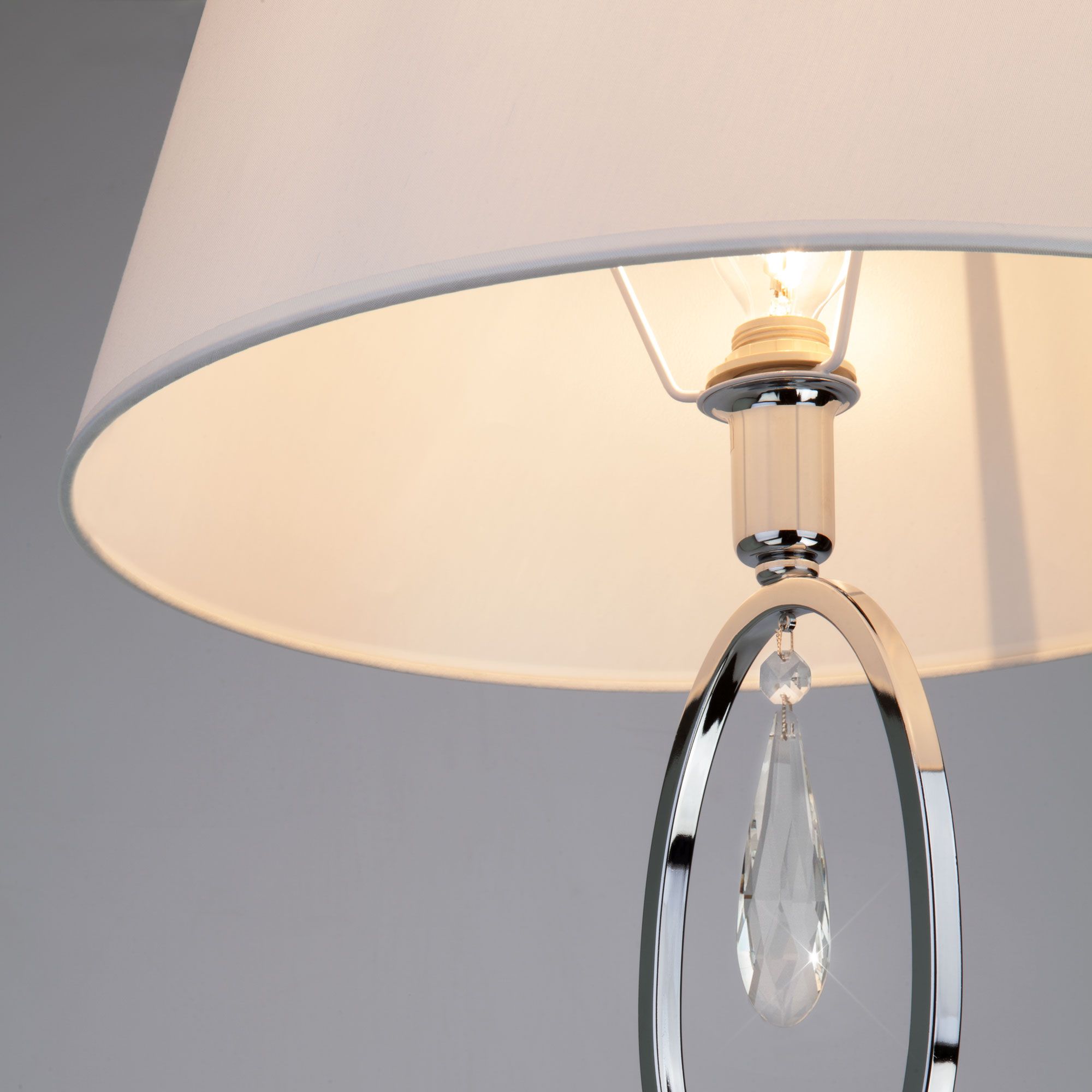 Торшер на 1 лампу Eurosvet 01056/1 хром/прозрачный хрусталь Strotskis