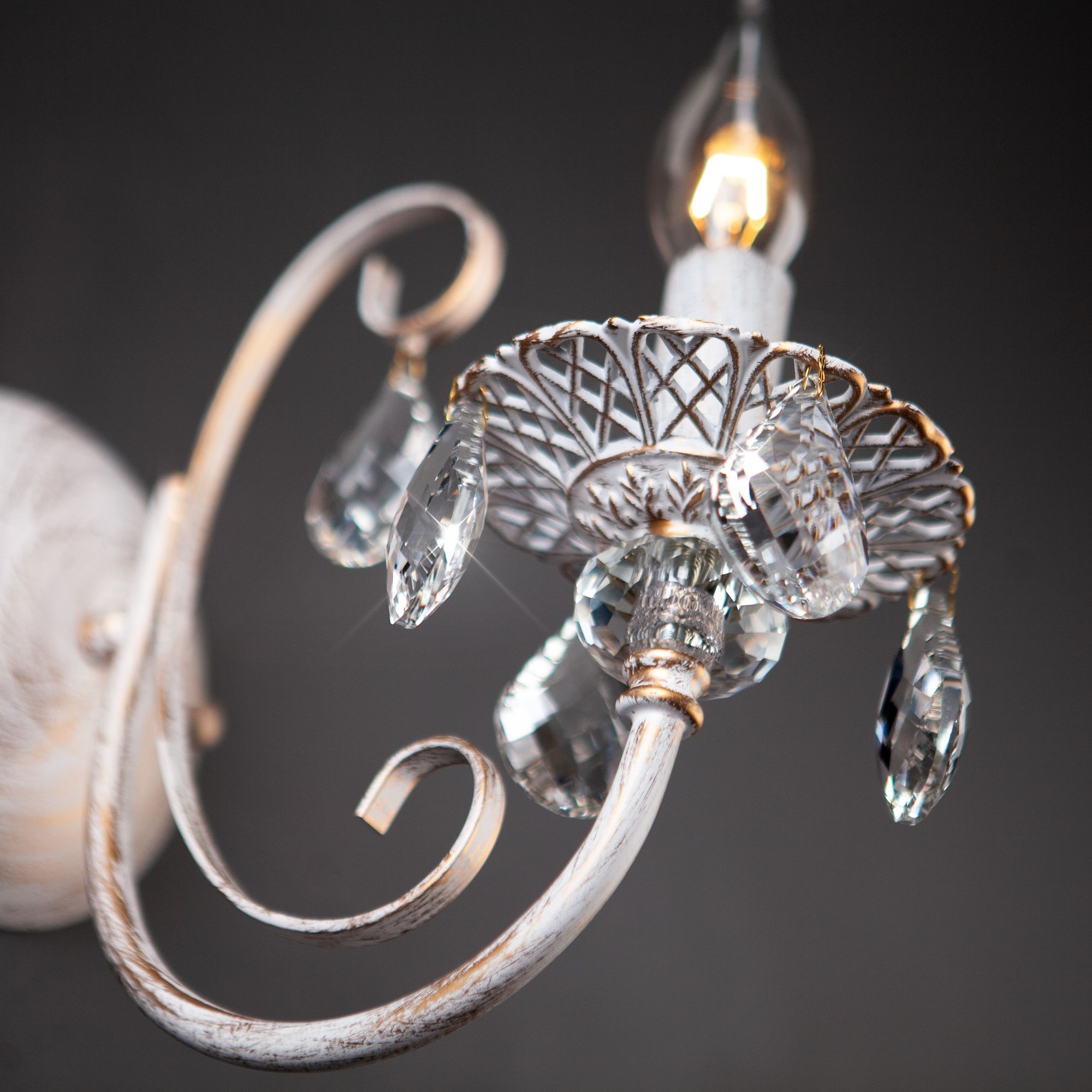 Бра на 1 лампу Eurosvet 3305/1 белый с золотом / прозрачный хрусталь