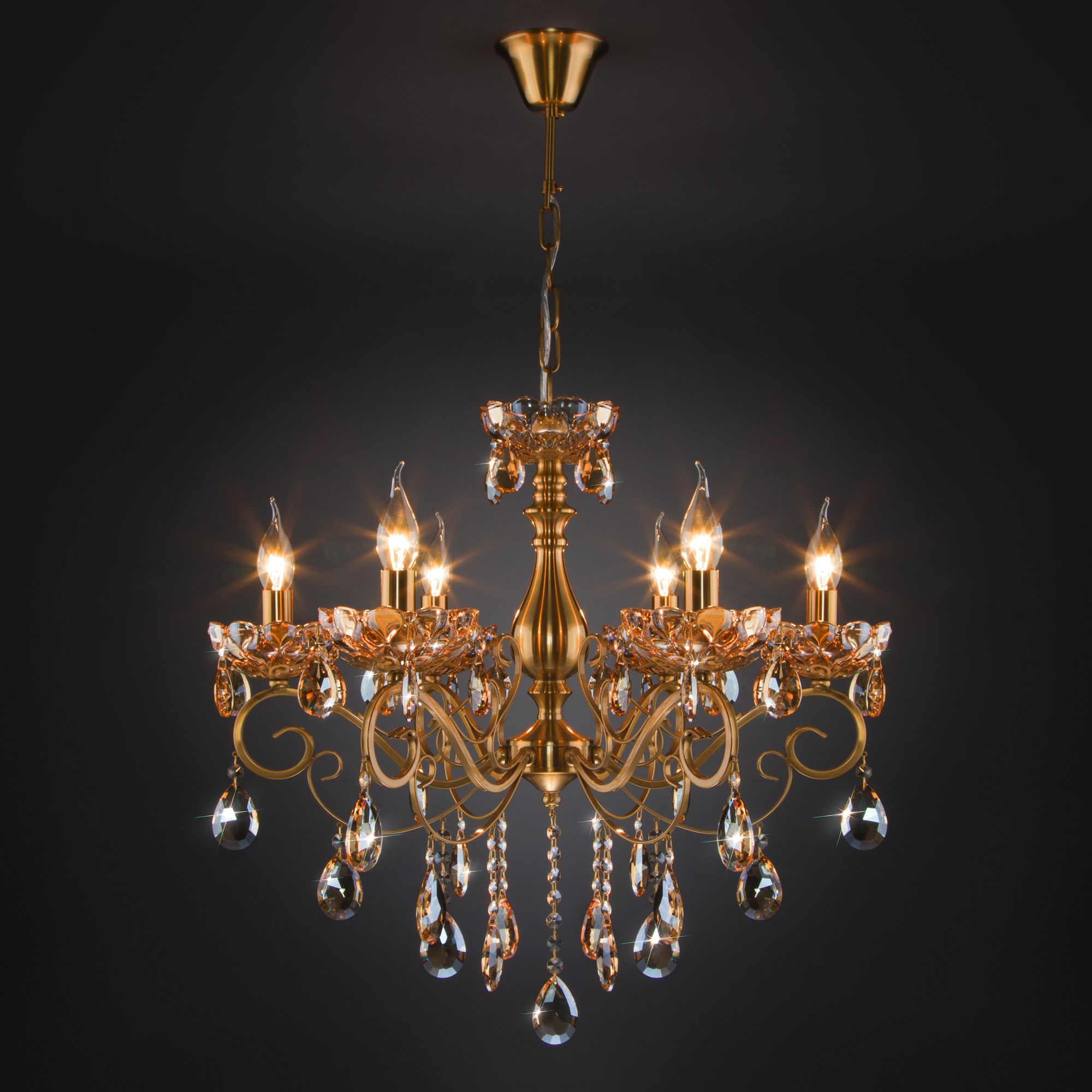 Eurosvet 10109/6 бронза/тонированный хрусталь Strotskis