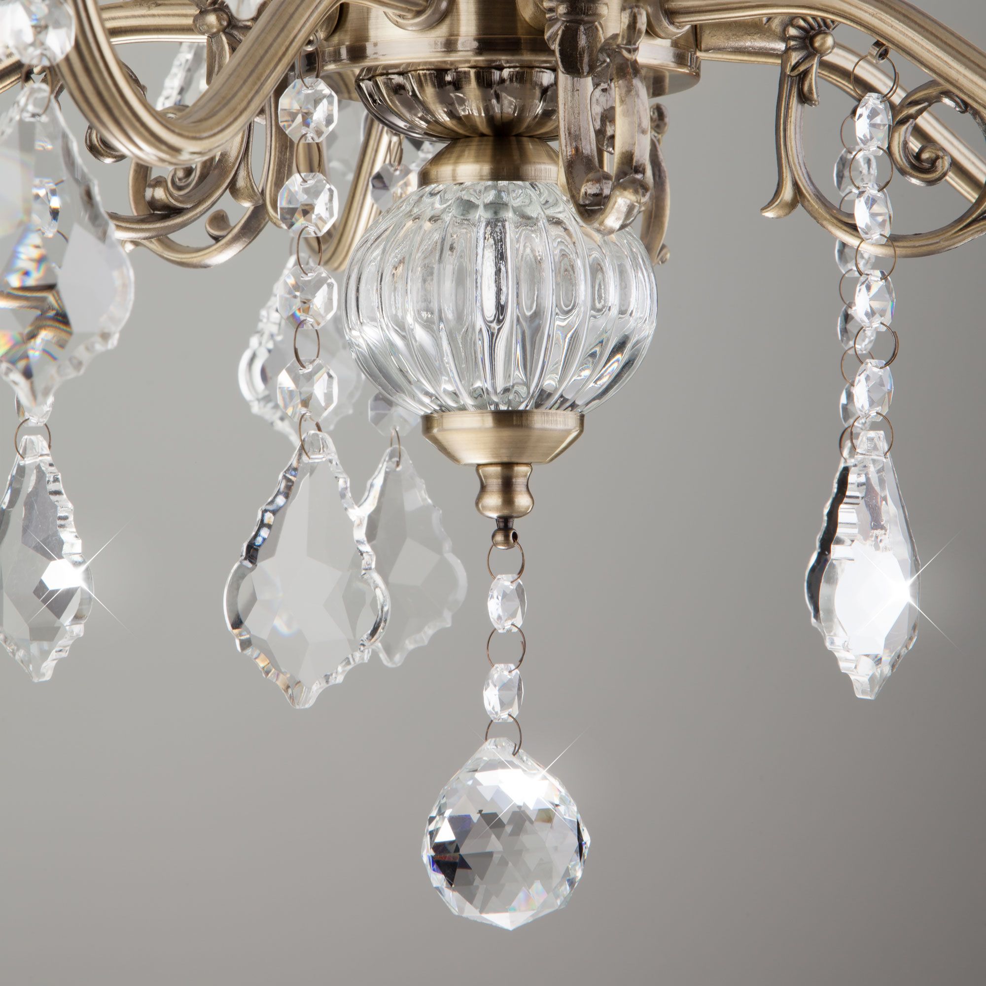 Люстра Eurosvet 3281/5 античная бронза / прозрачный хрусталь