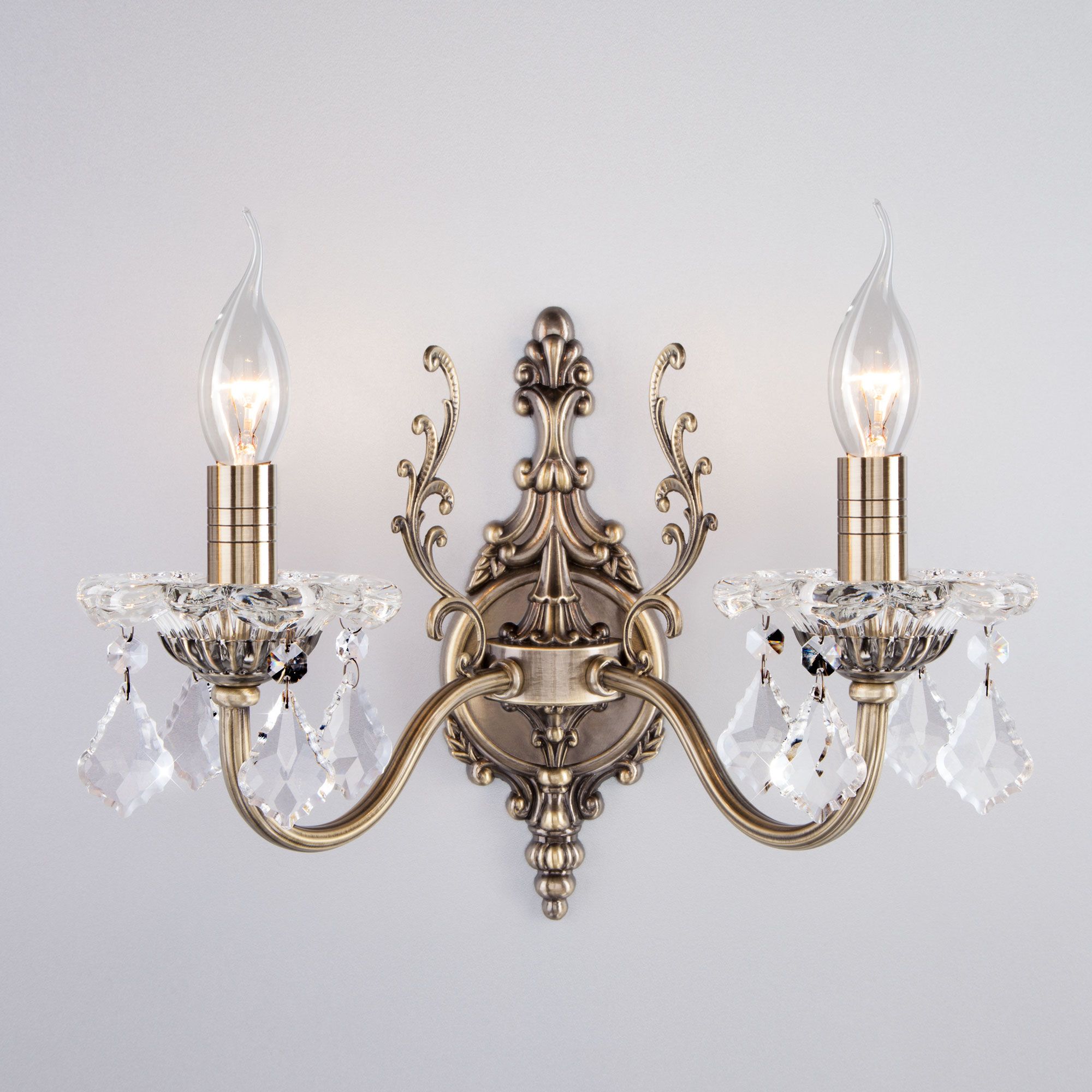 Бра Eurosvet 3281/2 античная бронза / прозрачный хрусталь