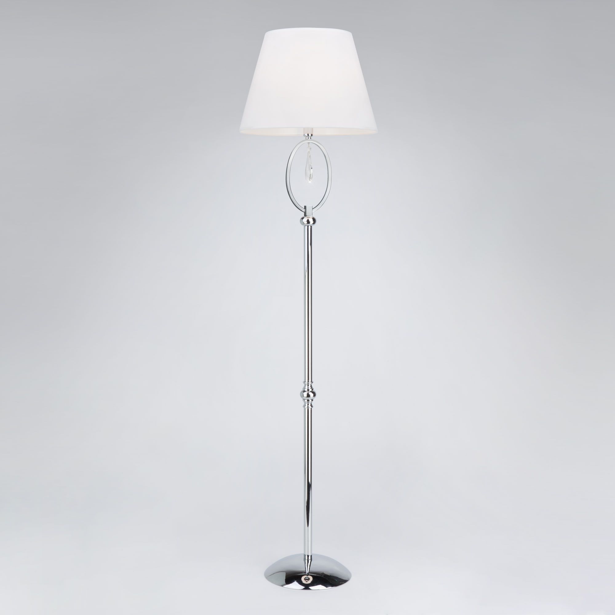 Торшер на 1 лампу Eurosvet 01056/1 хром/прозрачный хрусталь Strotskis