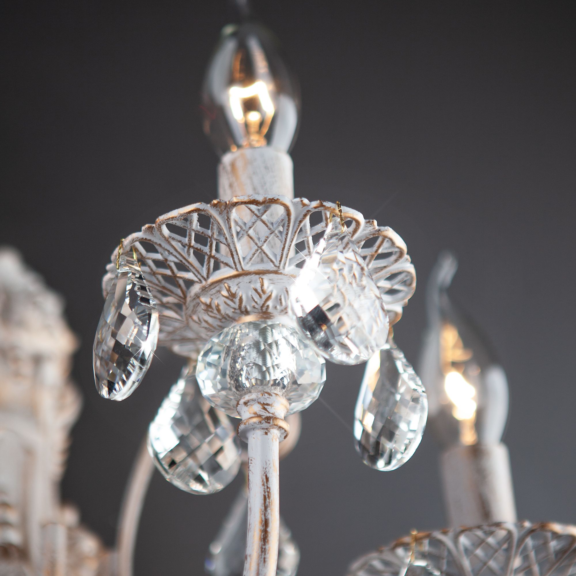 Бра на 3 и более ламп Eurosvet 3305/3  белый с золотом / прозрачный хрусталь