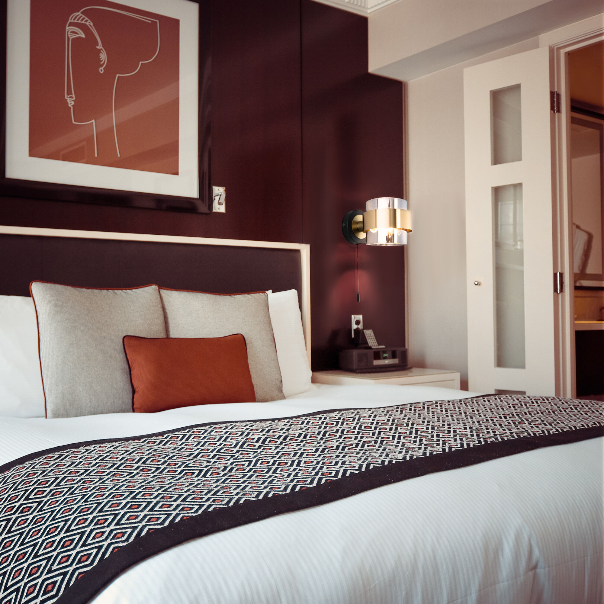 Бра Eurosvet 70127/1 черный/ дымчатый