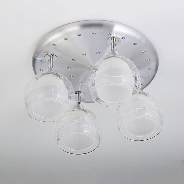 CL158142 Самба+LED Алюм+Хром Св-к Люстра Люстра потолочная  CL158142