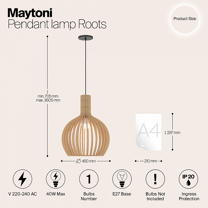 Светильник Maytoni MOD194PL-01W1