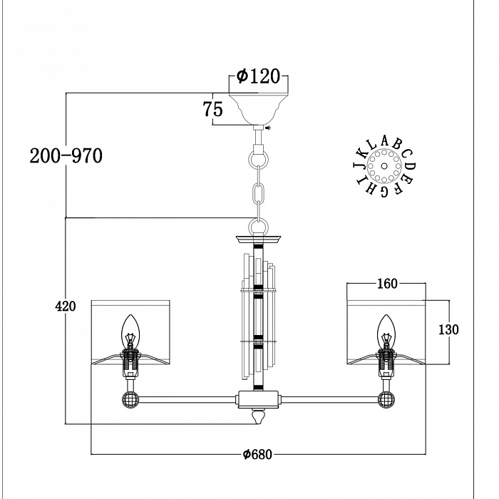 Люстра подвесная Maytoni MOD088PL-06BS