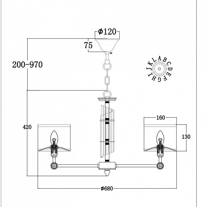 Люстра подвесная Maytoni MOD088PL-06BS