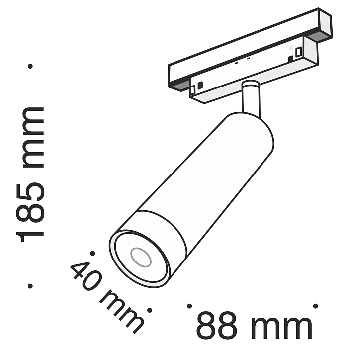 Трековая система Трековый светильник Technical TR019-2-7W3K-B