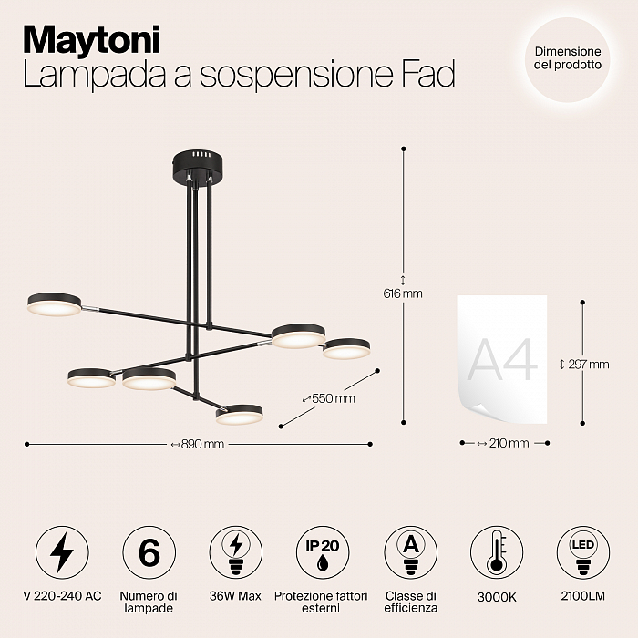 Светильник на штанге Maytoni MOD070PL-L38B3K