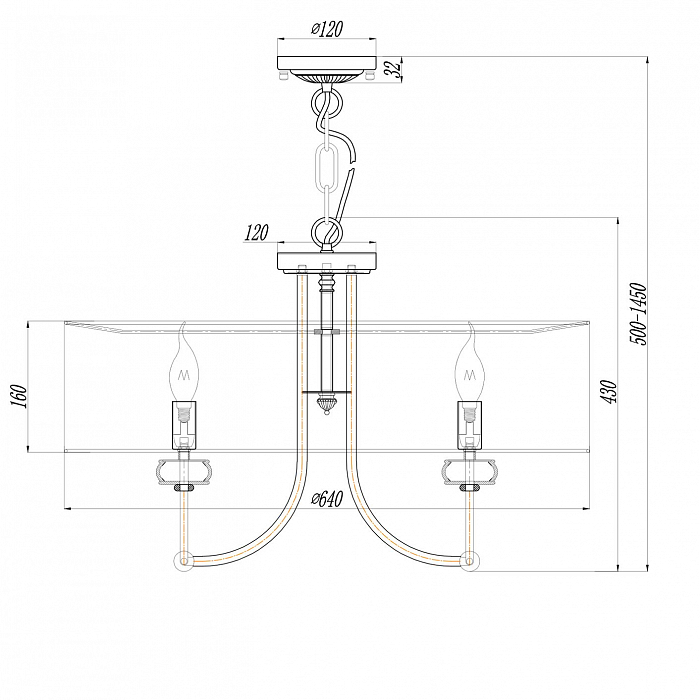 Светильник подвесная Maytoni ARM006PL-08G