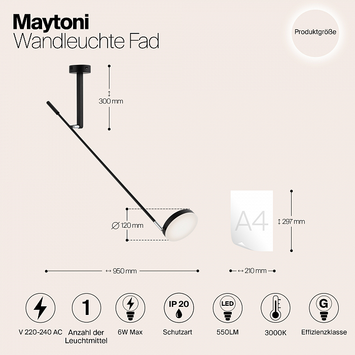 Бра Maytoni MOD070WL-L6B3K