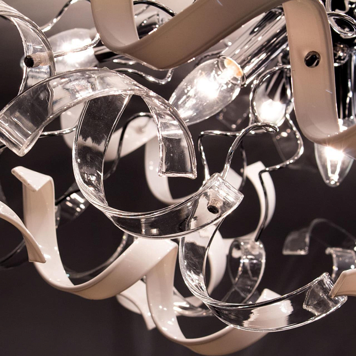 CL222161 Рандом Хром+Прозр+Бел Св-к Люстра Люстра потолочная  CL222161