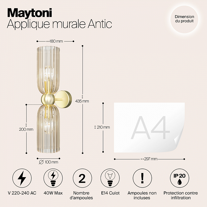 Бра на 2 лампы Maytoni MOD302WL-02CG