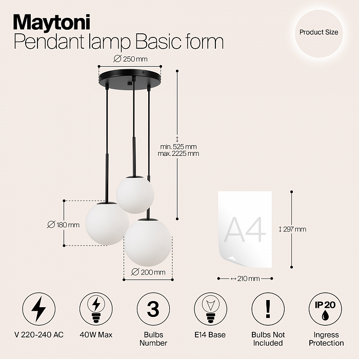 Светильник тройной Maytoni MOD321PL-03B
