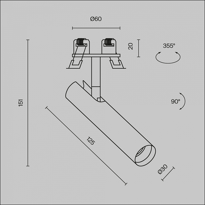 Светильник Technical C141RS-L125-6W4K-B