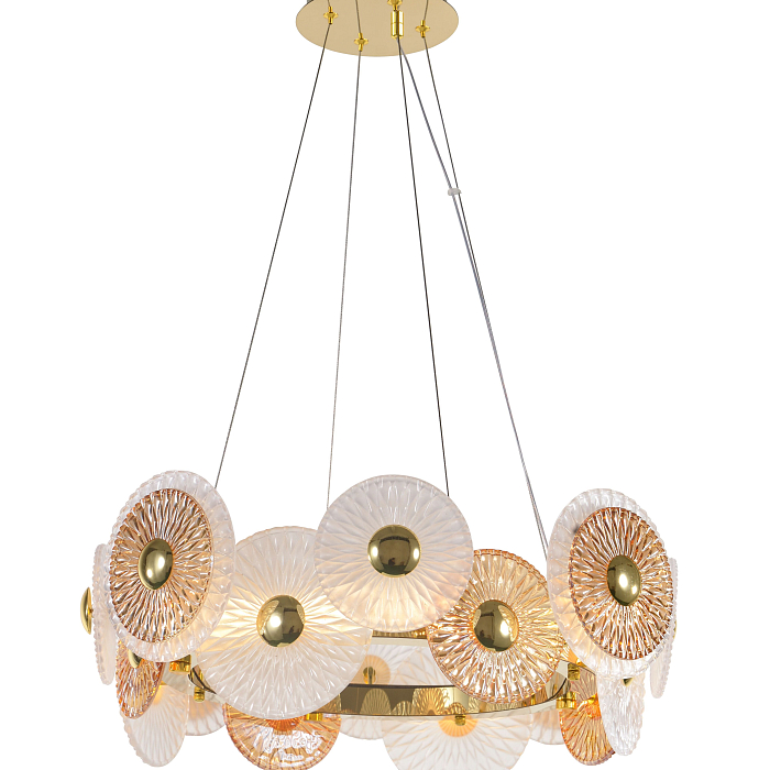 Люстра NewRgy 5850E/48W GOLD+CLEAR+AMBER