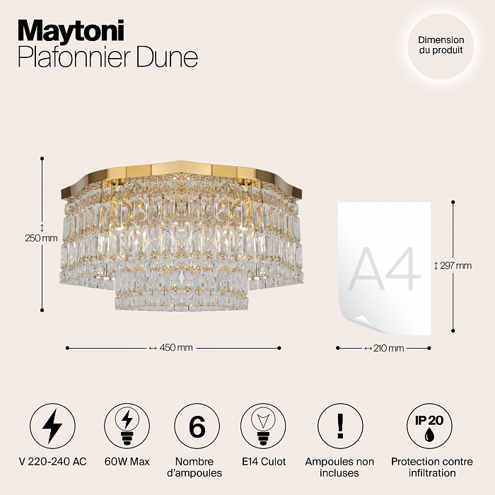 Светильник потолочная Maytoni DIA005CL-06G