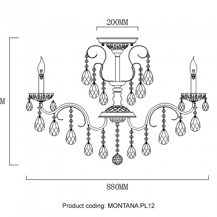 Светильник Crystal Lux MONTANA PL12