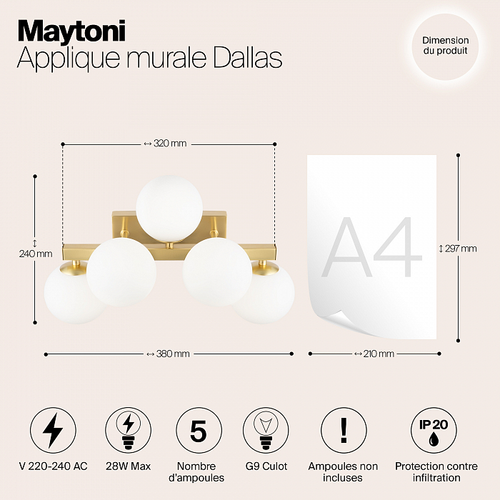 Бра на 3 и более ламп Maytoni MOD547WL-05BS