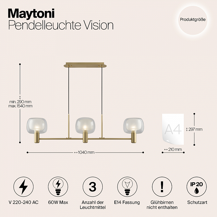 Светильник большой Maytoni MOD411PL-03G