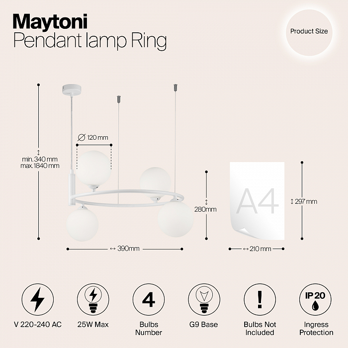 Светильник большой Maytoni MOD013PL-04W