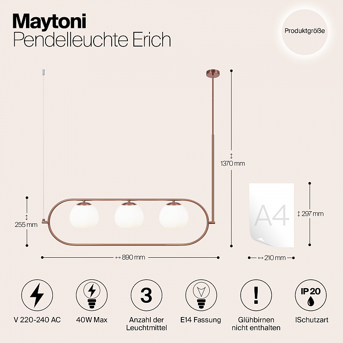 Светильник большой Maytoni MOD221PL-03BS