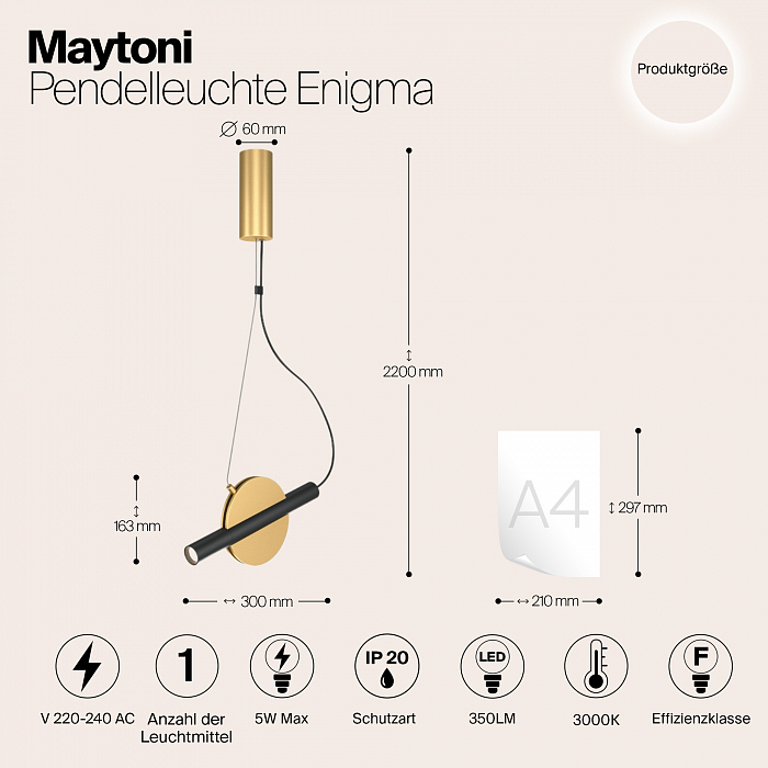 Светильник светодиодный Maytoni MOD150PL-L5BS3K