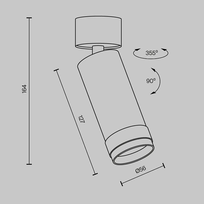 Светильник Technical C055CL-L12W2.7K-Z-B