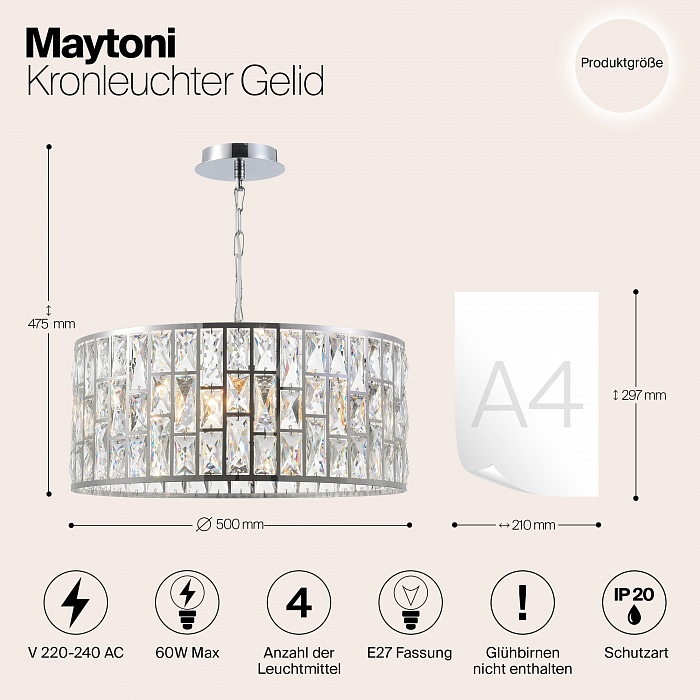 Люстра подвесная Maytoni MOD184-PL-04-CH