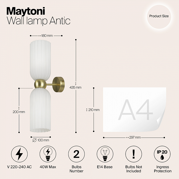 Бра на 2 лампы Maytoni MOD302WL-02W