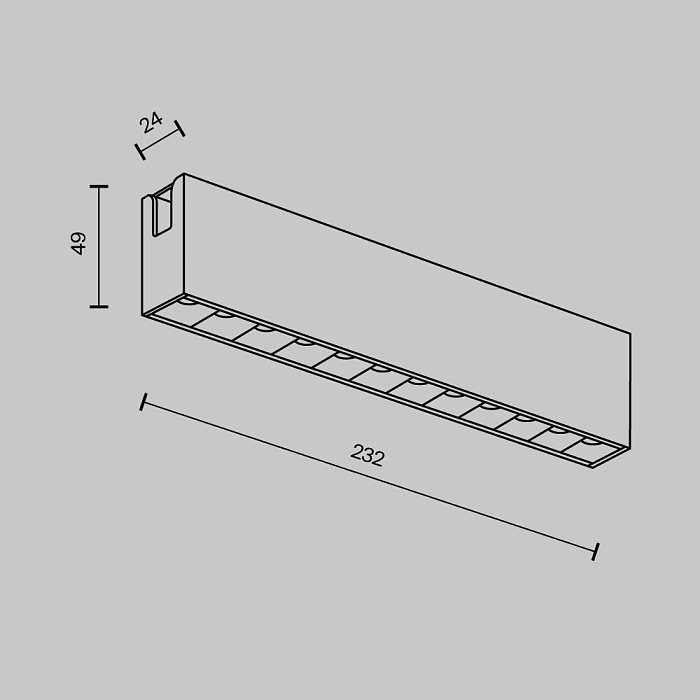 Трековая система Technical TR150-1-12W3K-M-PT