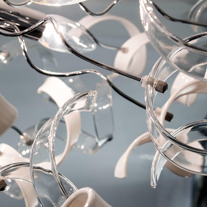 CL222161 Рандом Хром+Прозр+Бел Св-к Люстра Люстра потолочная  CL222161