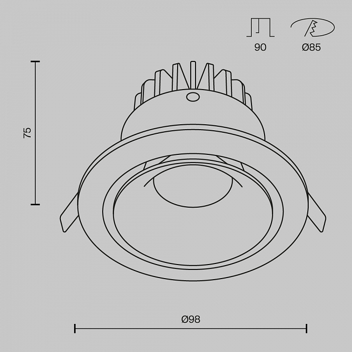 Светильник Technical DL031-L12W3K-D-B