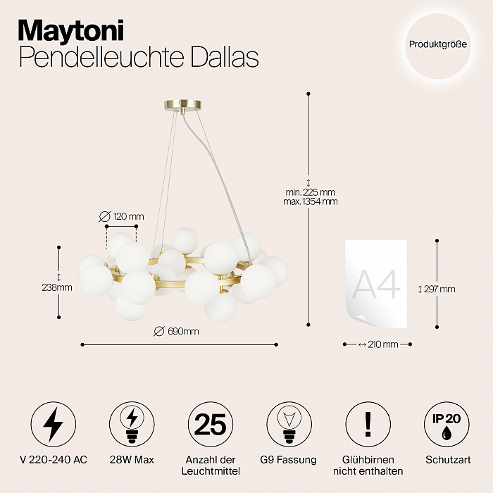 Светильник большой Maytoni MOD545PL-25BS