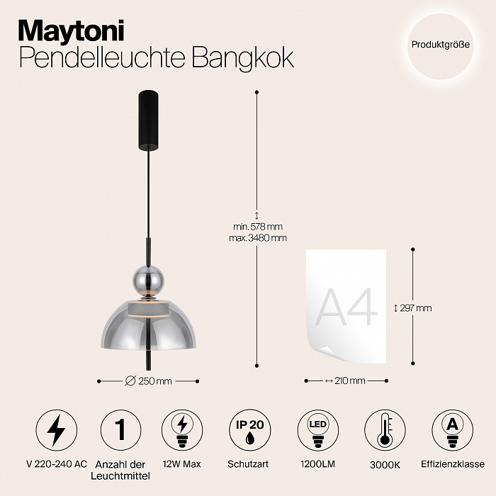 Светильник Maytoni MOD185PL-L6B3K4