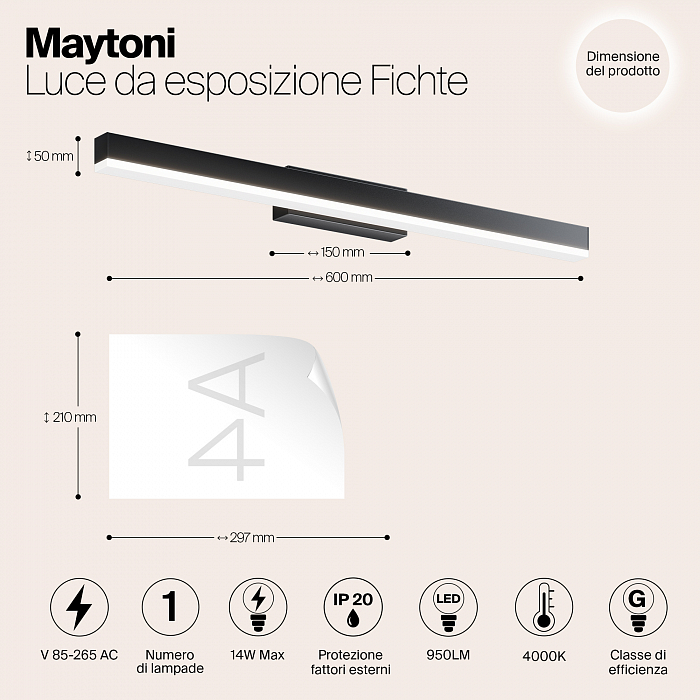 Интерьерная подсветка подсветка картины Maytoni MIR012WL-L14B4K