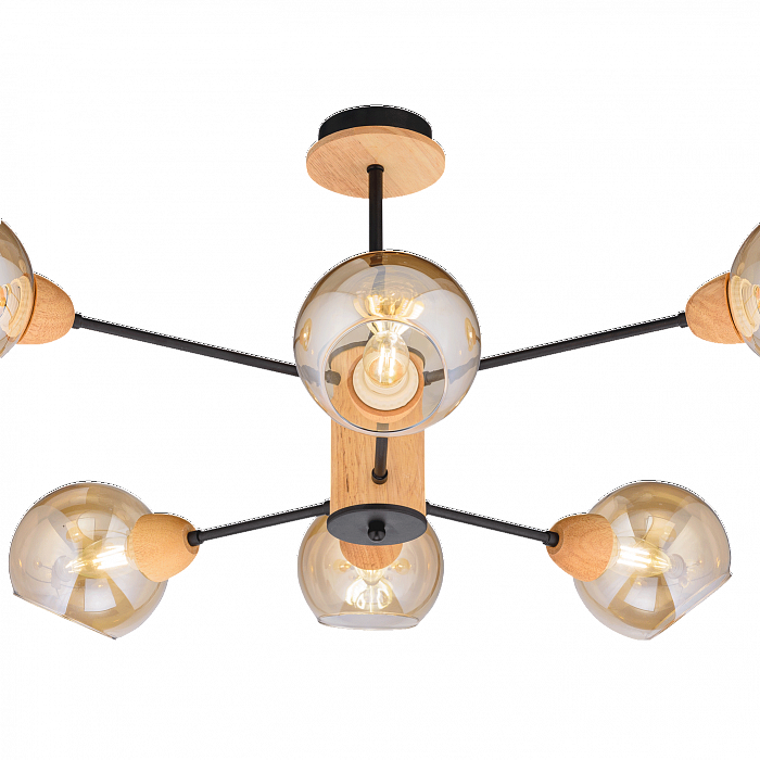 Люстра Sfera Sveta 4642/6 BK+WOOD