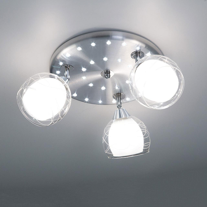 CL158132 Самба+LED Алюм+Хром Св-к Люстра Люстра на 3 и более ламп  CL158132