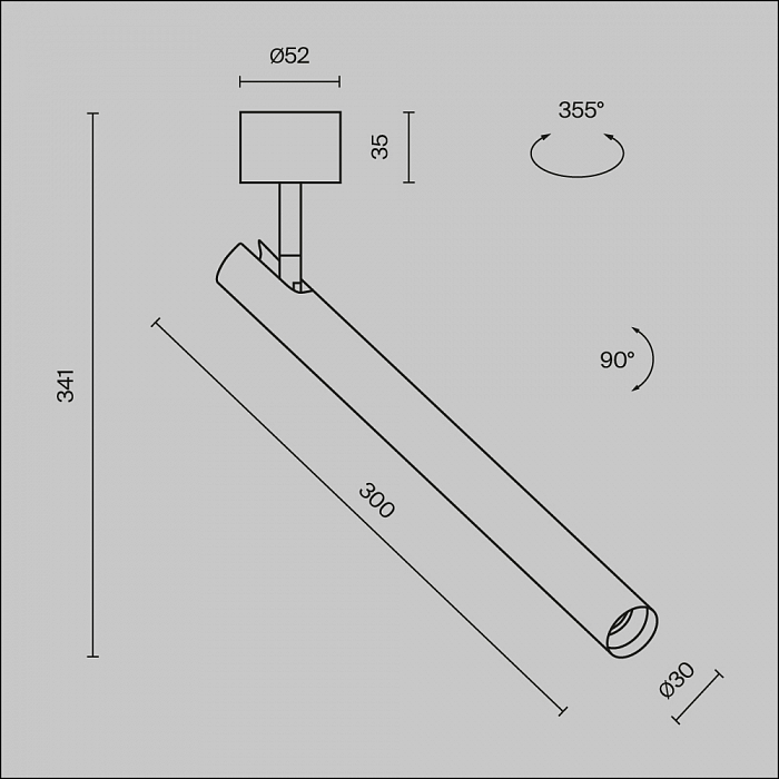 Светильник Technical C141CL-L300-6W3K-W