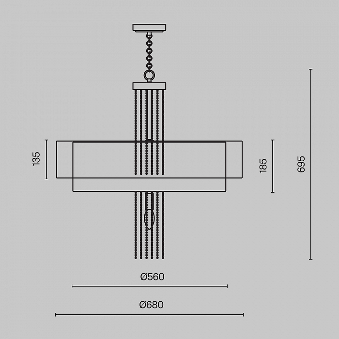 Светильник подвесная Maytoni MOD151PL-05G